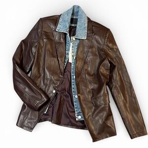 New Blue Revival Helen Blazer – Chocolate Unreal Leather sz Medium